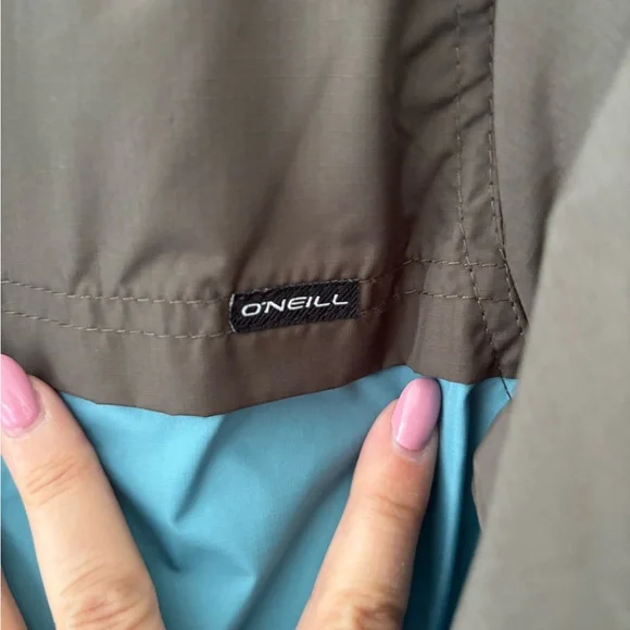 O'Neill Men's Aqua and Brown Windbreaker - Picture 4 of 4